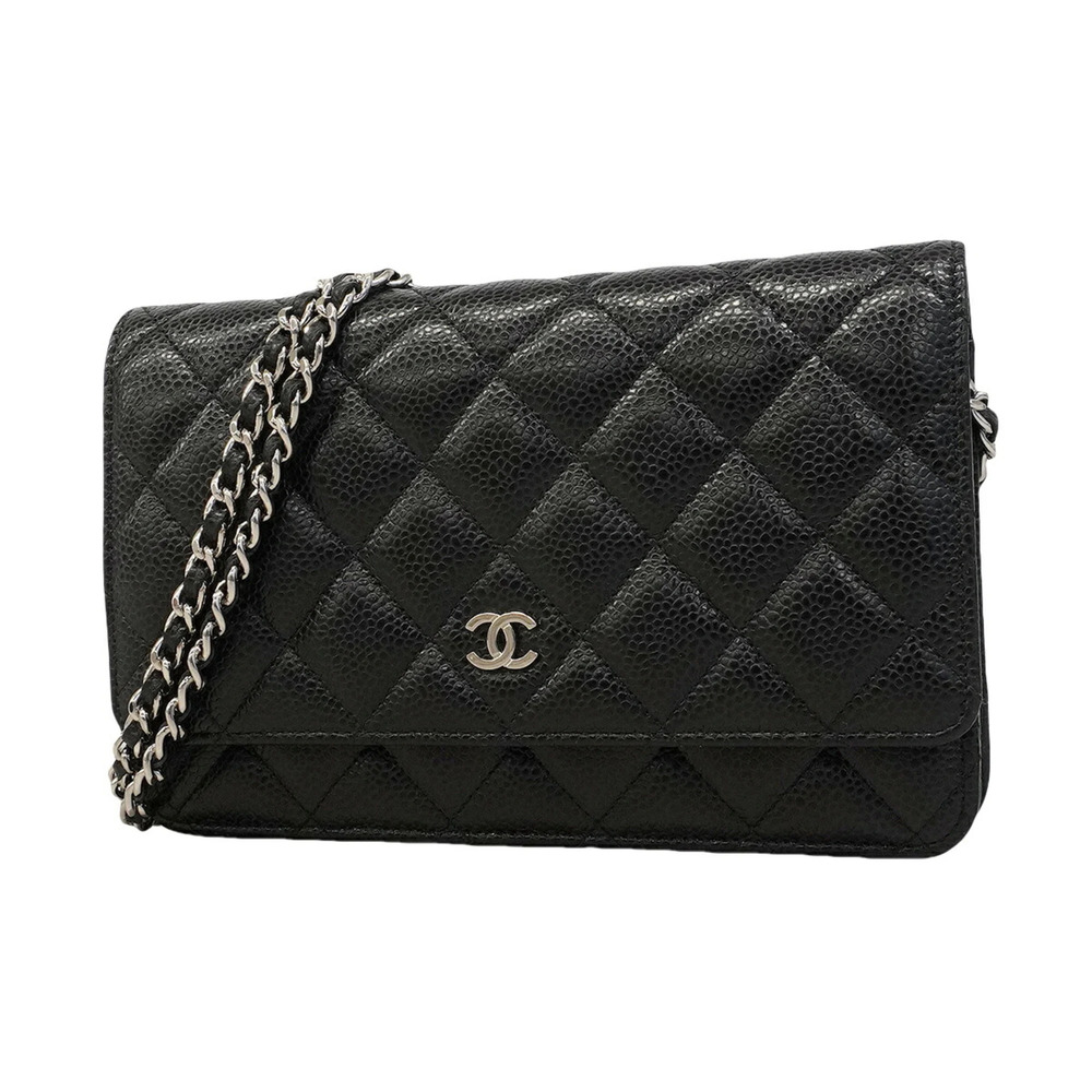CHANEL Black Caviar Leather Wallet